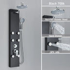 LED Rainfall Shower Panel Tower System with Massage Jets