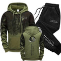 Men's Casual Print Hoodie and Sweatpants Two Piece Tracksuit Set