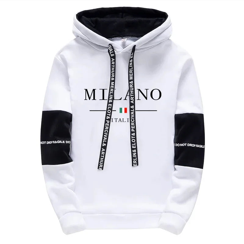 Men's Casual Printed Hoodie and Jogger Pants Tracksuit Set