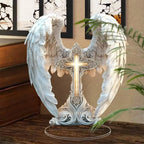 Flat Acrylic Angel Wings Plaque and Desktop Ornament