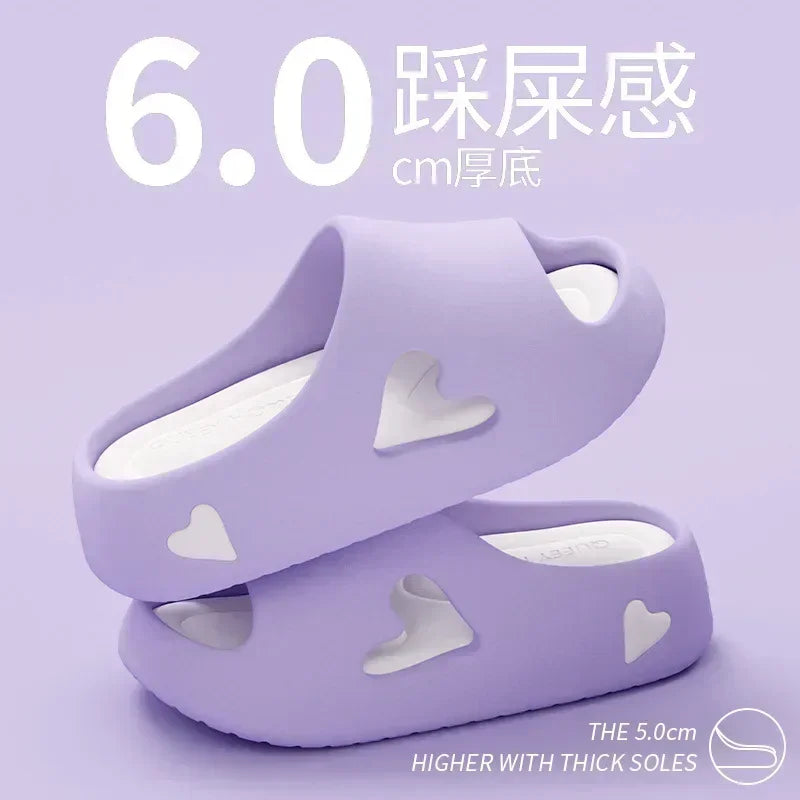Women's Heart Pattern EVA Cloud Slipper Slides Platform