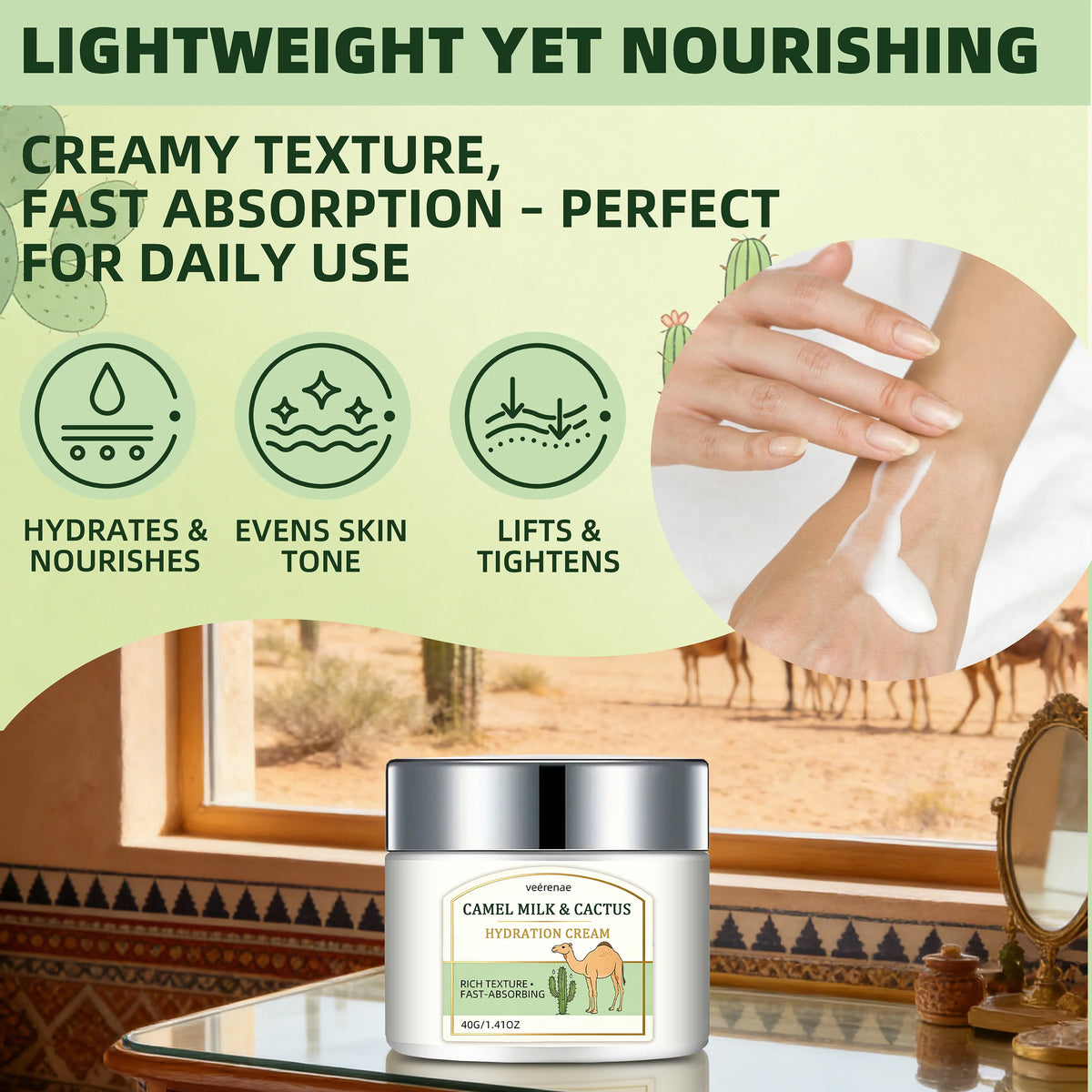 Unisex Camel Milk & Cactus Hydration Nourishing Face Cream