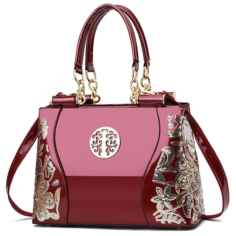 Women's Shiny Patent Leather Shoulder Messenger Bag