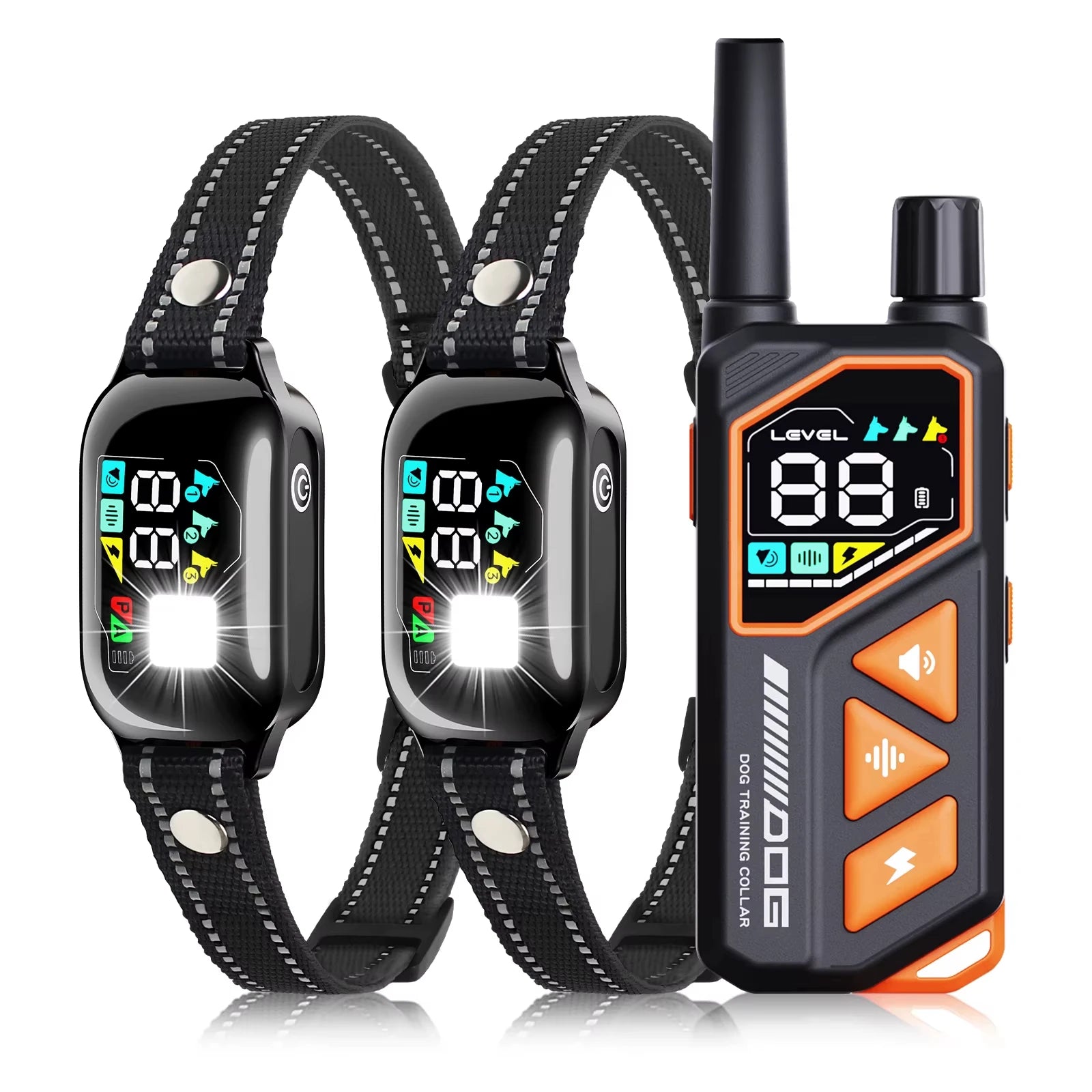 AI Electric Dog Training Collar 3300ft Range IPX7 Waterproof 10-120lbs