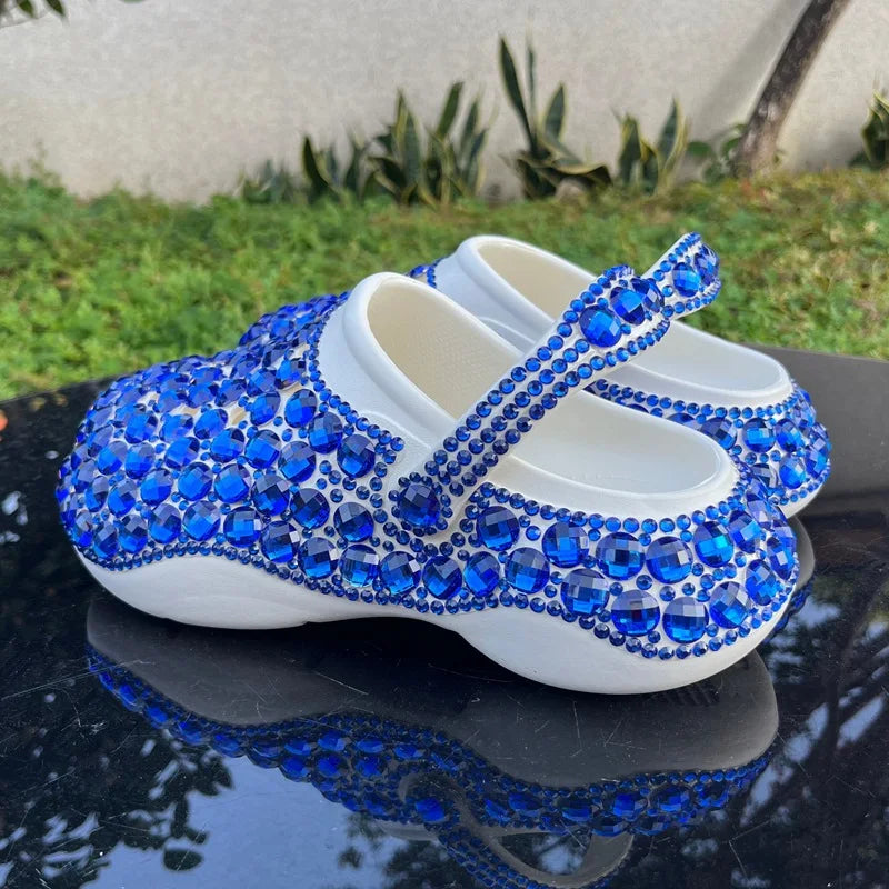 Women's Rhinestone Clogs Summer Beach Sandals EVA Lightweight