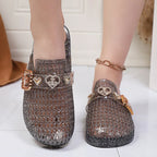 Women's Jelly Crystal Open-Toe Sandals Summer Beach Slippers