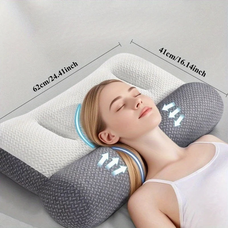 Ergonomic Zoned Traction Cervical Pillow Neck Support Grey