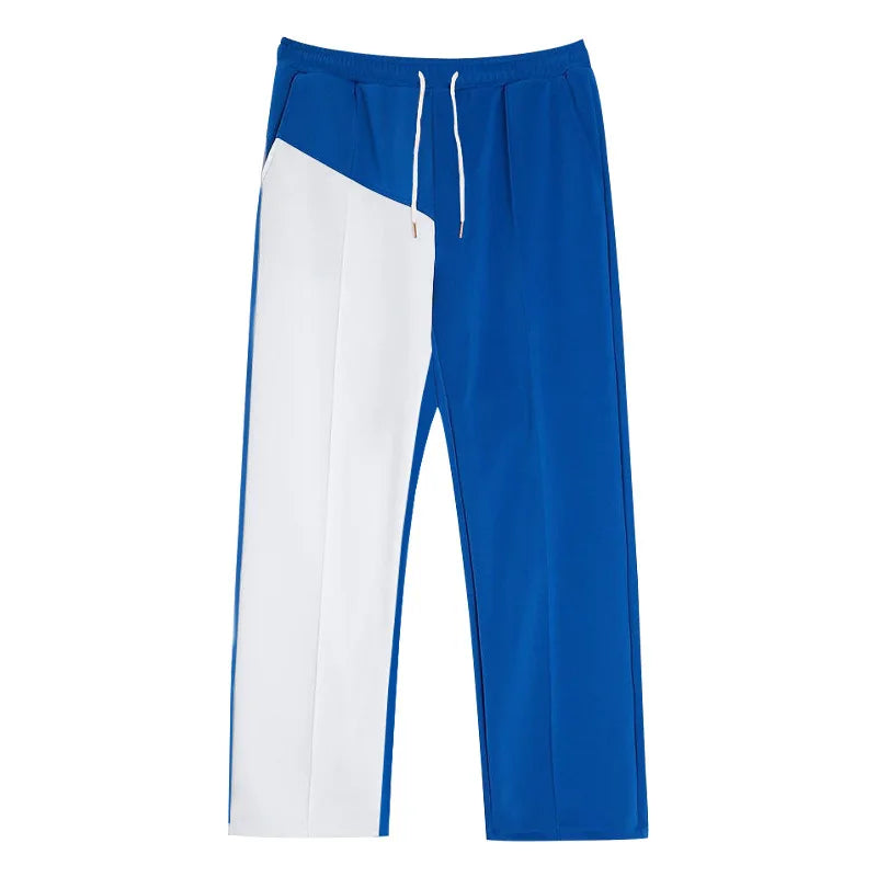Men's Casual Color Block Elastic Straight Leg Jogger Pants