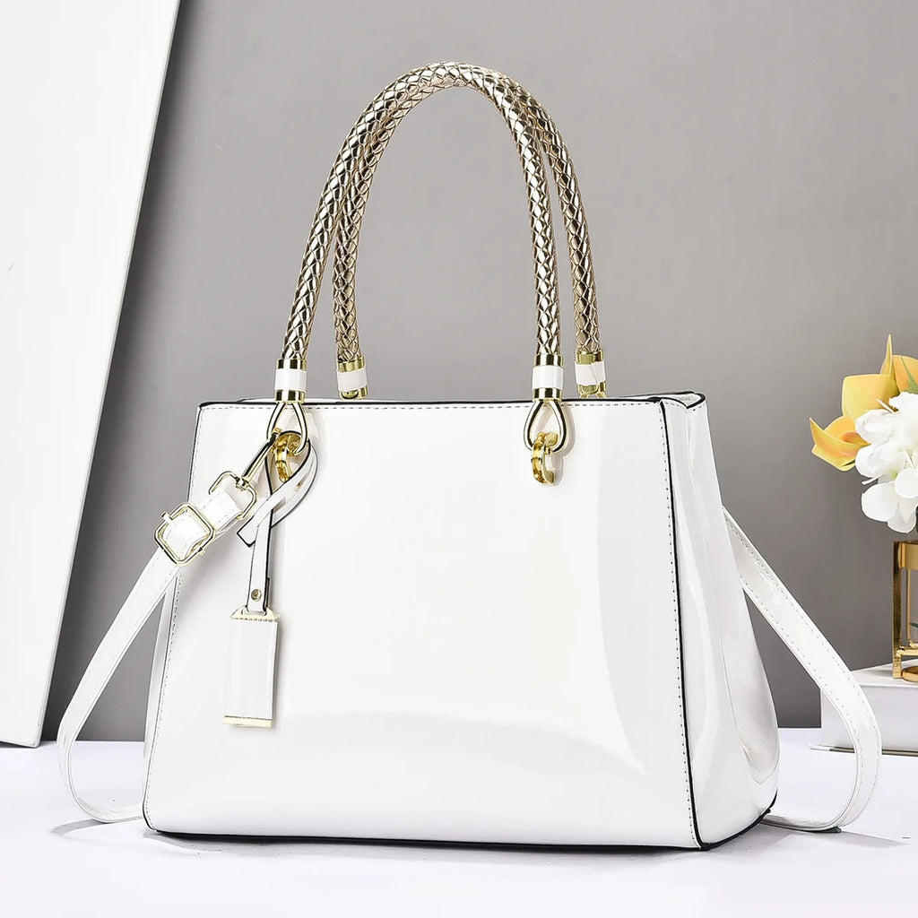 Women's Glossy Patent PU Leather Shoulder Crossbody Bag