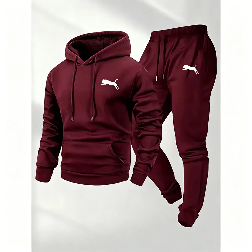 Men's Casual Hoodie and Sweatpants Two Piece Tracksuit Set