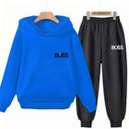 Kids' Printed Hoodie Pants Two-Piece Set