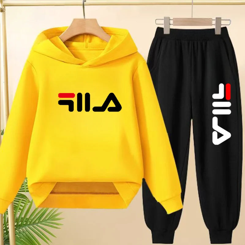 Kids' Pullover Hoodie Sweatshirt Pants Two-Piece Set