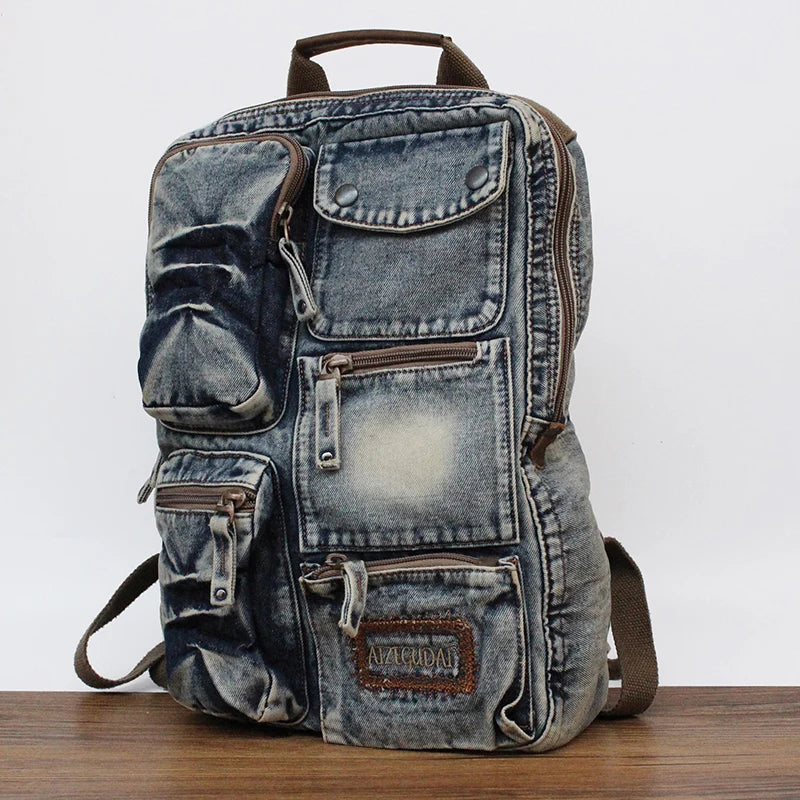 Unisex Fashion Denim 16 Inch Laptop Travel Backpack