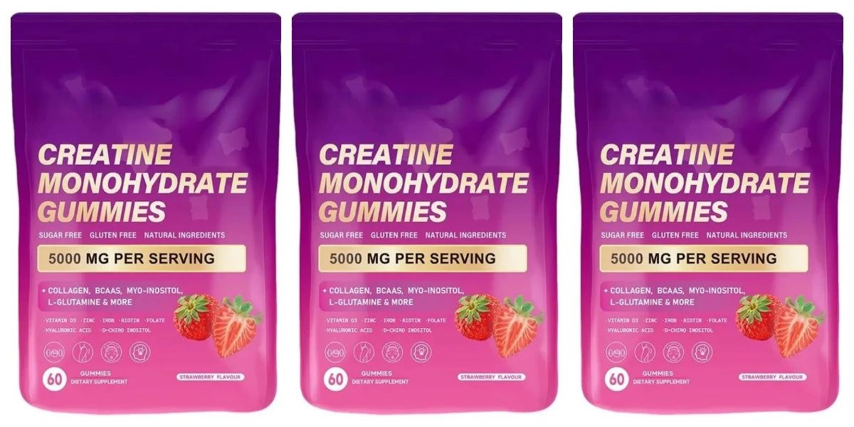 Creatine Monohydrate Collagen BCAA Workout Support Gummies