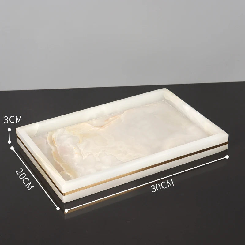White Onyx Natural Marble Bathroom Accessory Set M28