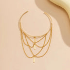 Women's Fashion Open Upper Arm Cuff Bracelet Rectangle Tassel Bangle