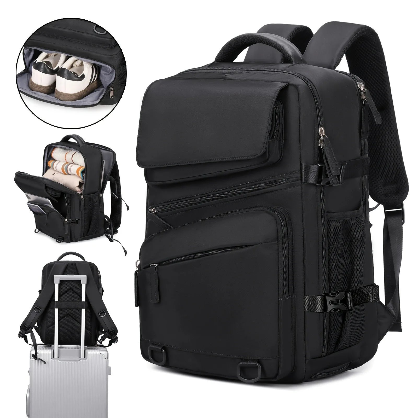 Unisex Casual Nylon Large Capacity Laptop Travel Backpack 2521