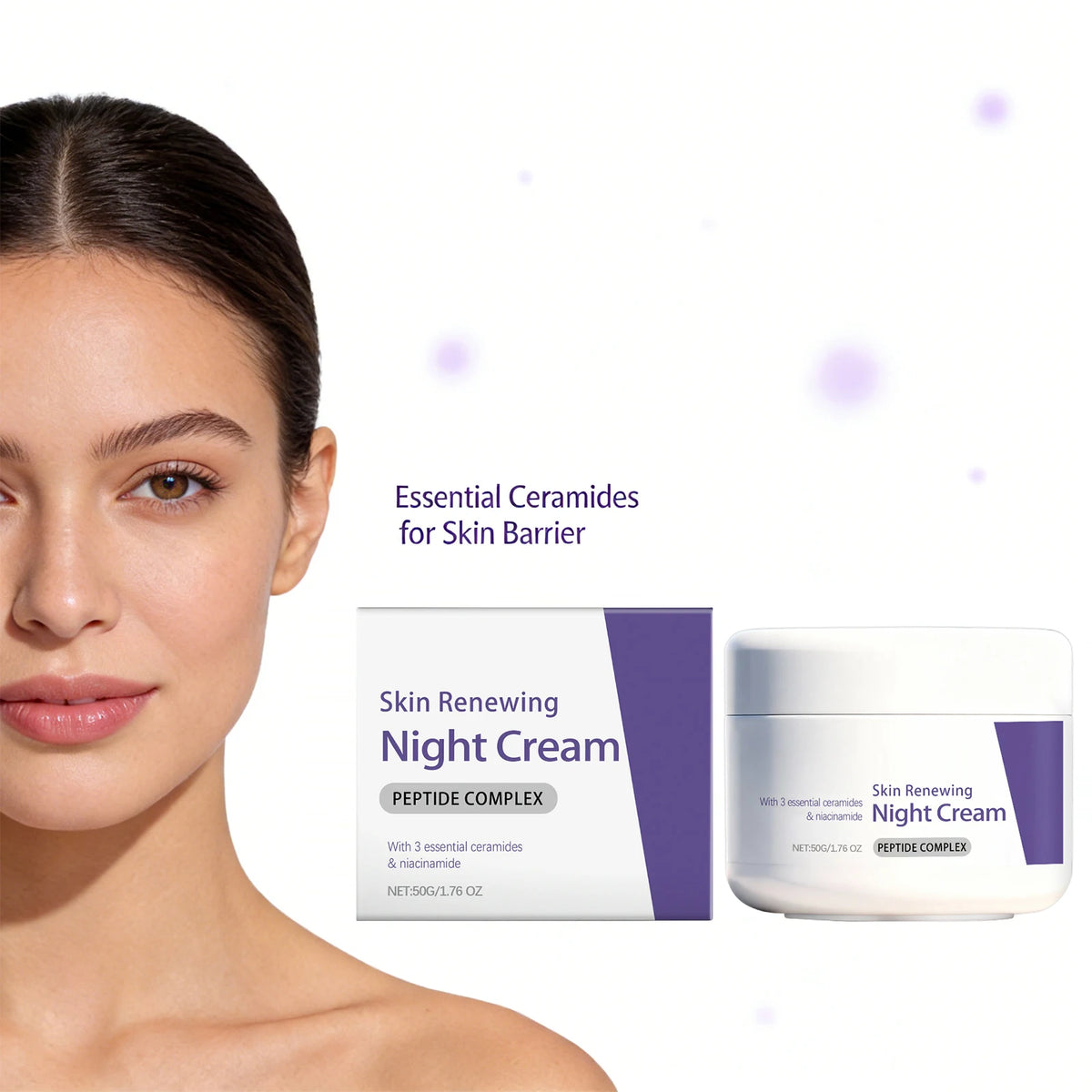 Unisex Nicotinamide & Ceramide Skin Renewing Night Face Cream 1.8 oz