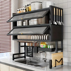 Over the Sink Dish Drying Rack with Utensil Holder