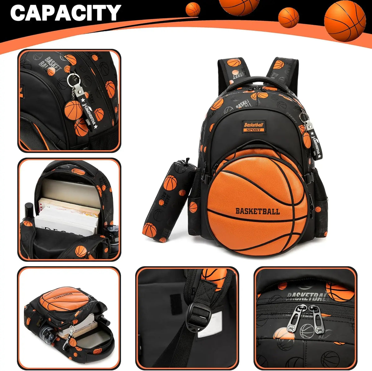 Boys' Fashionable School Backpack 3-Piece Bag Set