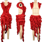 Women's Sexy Off the Shoulder Ruffle Backless Party Mini Dress