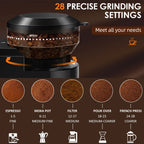 Automatic Flat Burr Mill Coffee Grinder with 28 Grind Settings CBG-8001