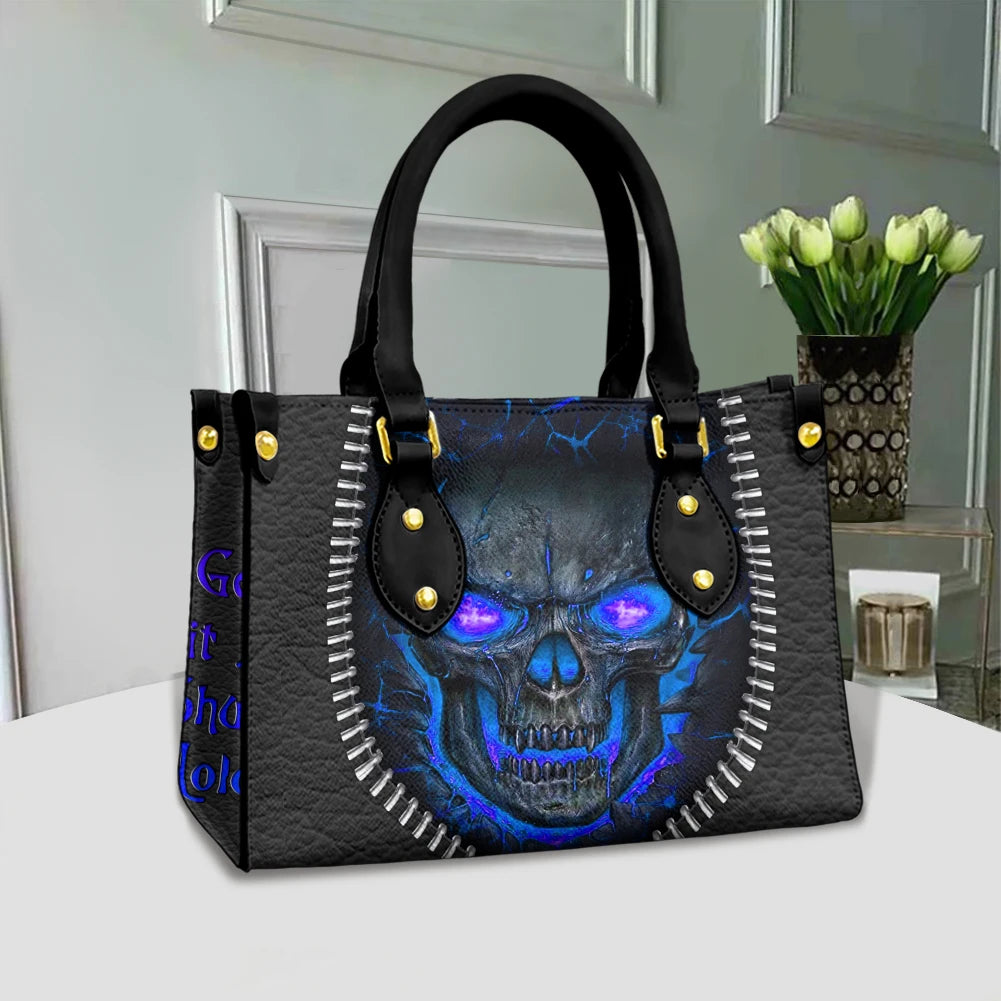 Women's Skull Pattern Faux Leather Shoulder Tote Bag