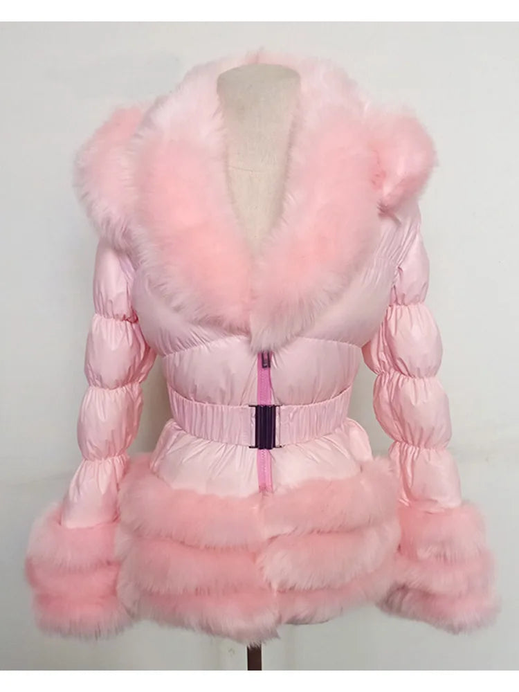 Women's Thick Warm Hooded Faux Fur Coat Y333