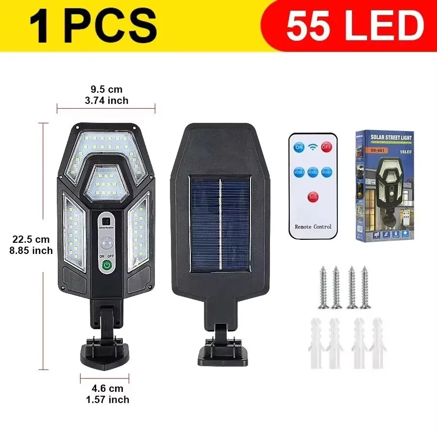 Outdoor Solar Motion Sensor Light and Waterproof LED Garden Lamp