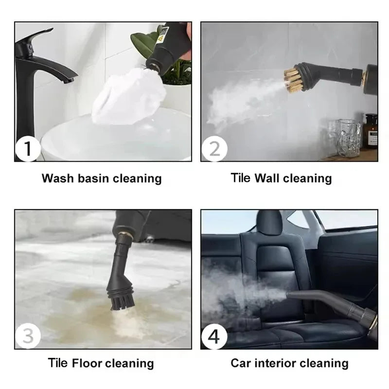 High Pressure Handheld Steam Cleaner Machine with Brush Heads 2600W