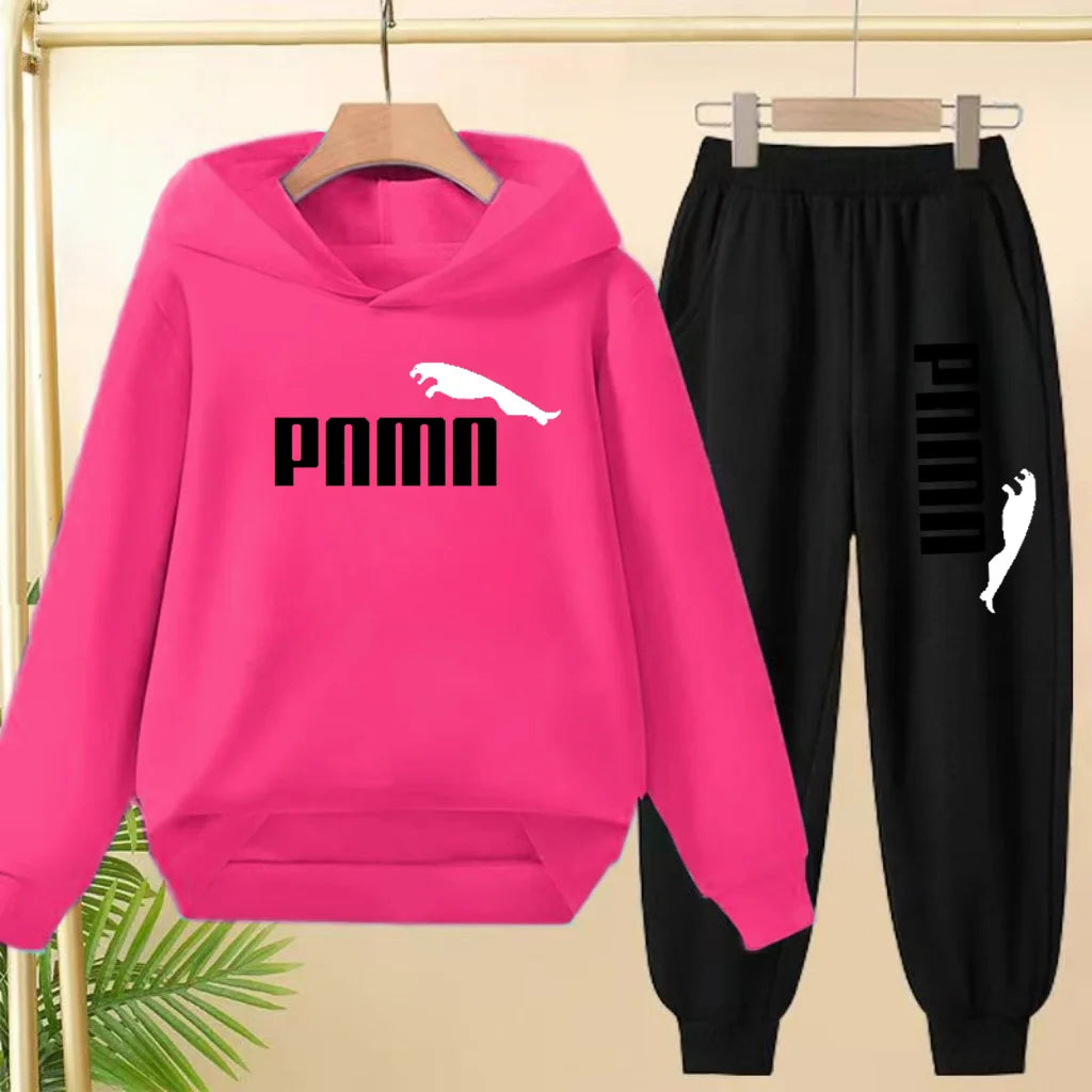 Kids' Letter Printed Hoodie Pants Two-Piece Set