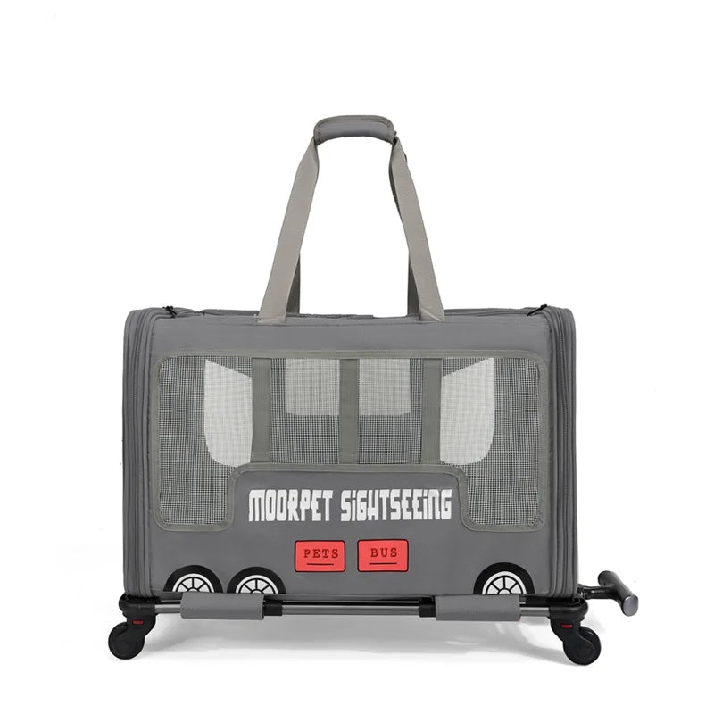 Portable Breathable Universal Wheel Pet Trolley Bag