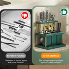 Kitchen Knife Holder and Cutlery Drainer Rack with Removable Drip Tray