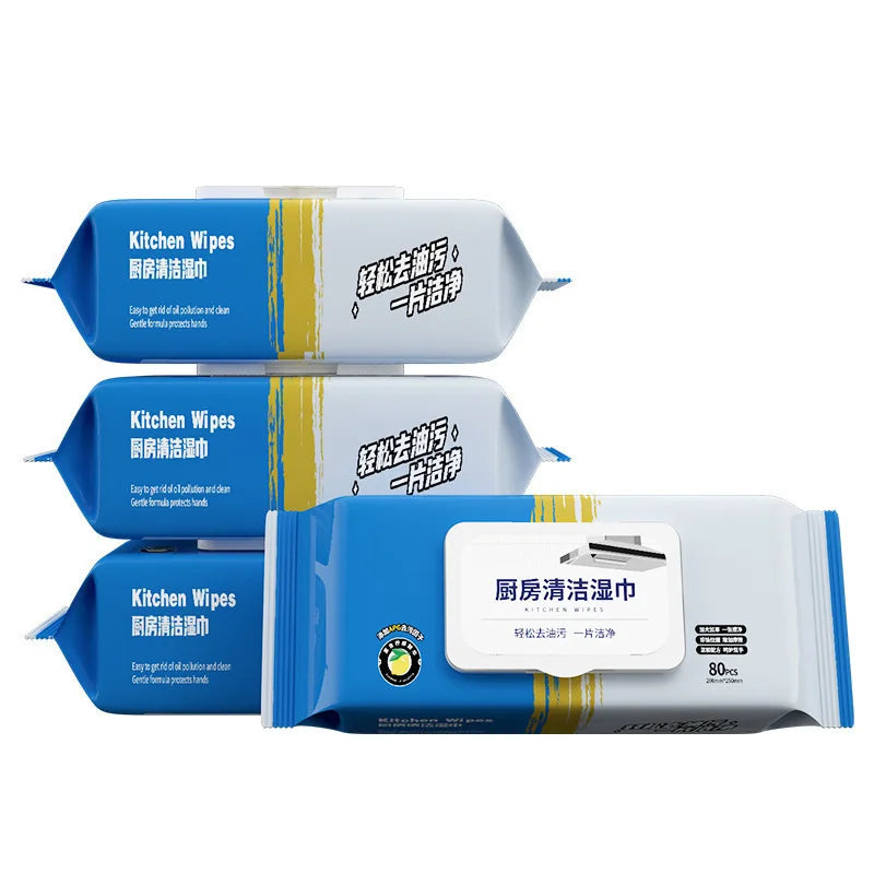 Kitchen Degreasing Cleaning Wipes and Oil Stain Remover Towels