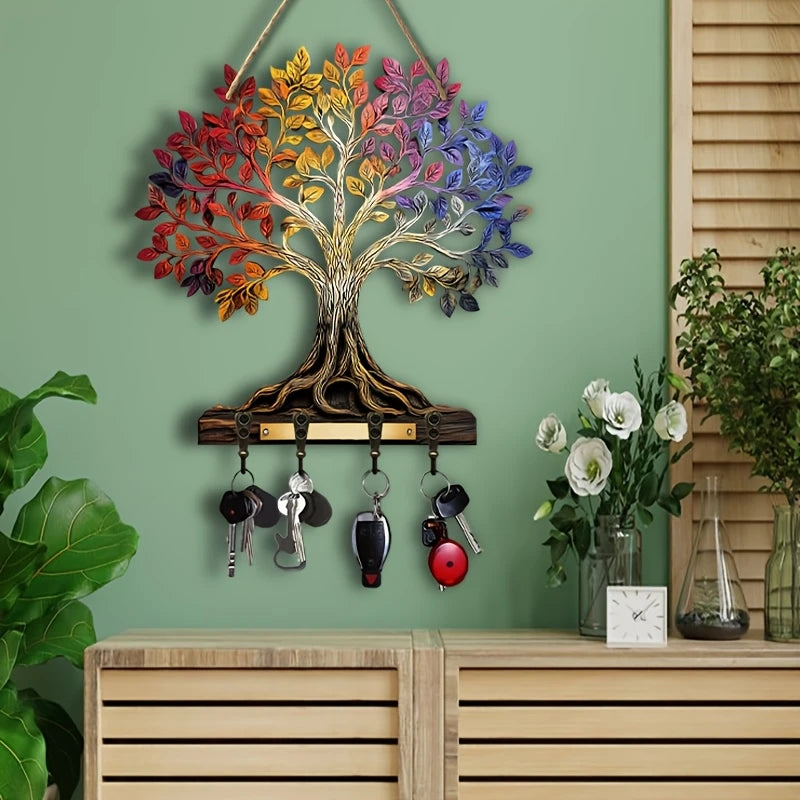 Tree of Life Wooden Wall Key Hanger and Hanging Decoration