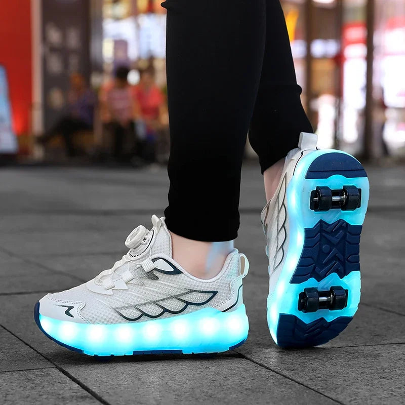 Kids' Breathable Detachable Dual-Use Roller Skate Shoes