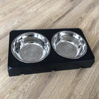 Adjustable Elevated Dog Feeder with Double Stainless Steel Bowls for All Breeds