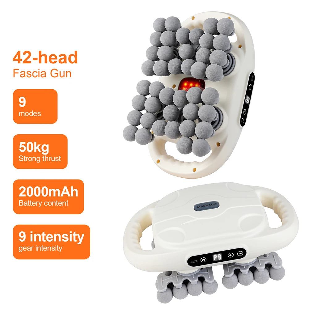 42-Head Cordless Percussion Muscle Massage Gun 1.65in Stroke