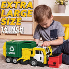 Kids Friction Powered Large Garbage Truck Toy Set