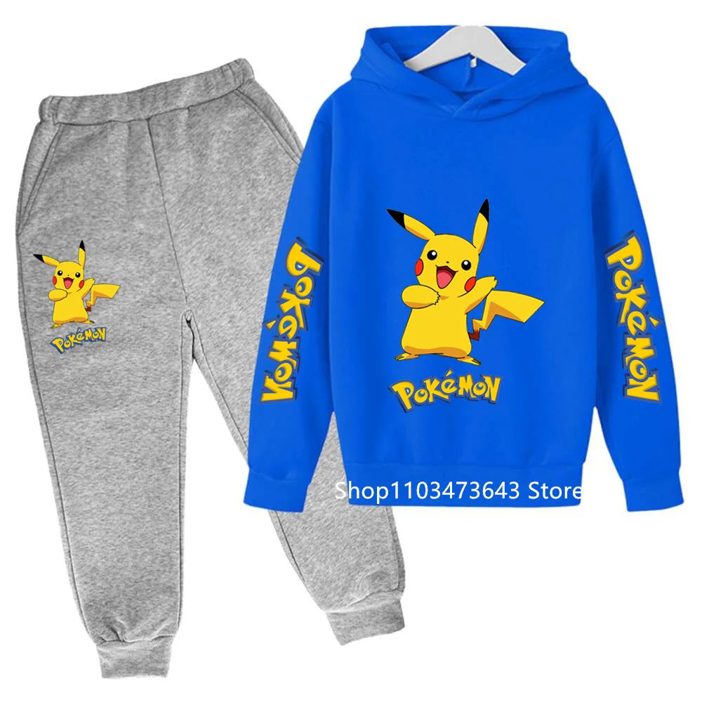 Kids' Cartoon Hoodie Sweatshirt Pants Two-Piece Set