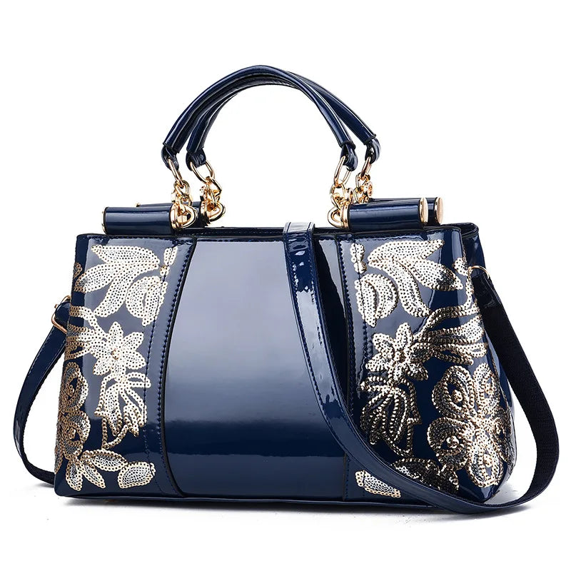 Women's Shiny Patent Leather Shoulder Messenger Bag