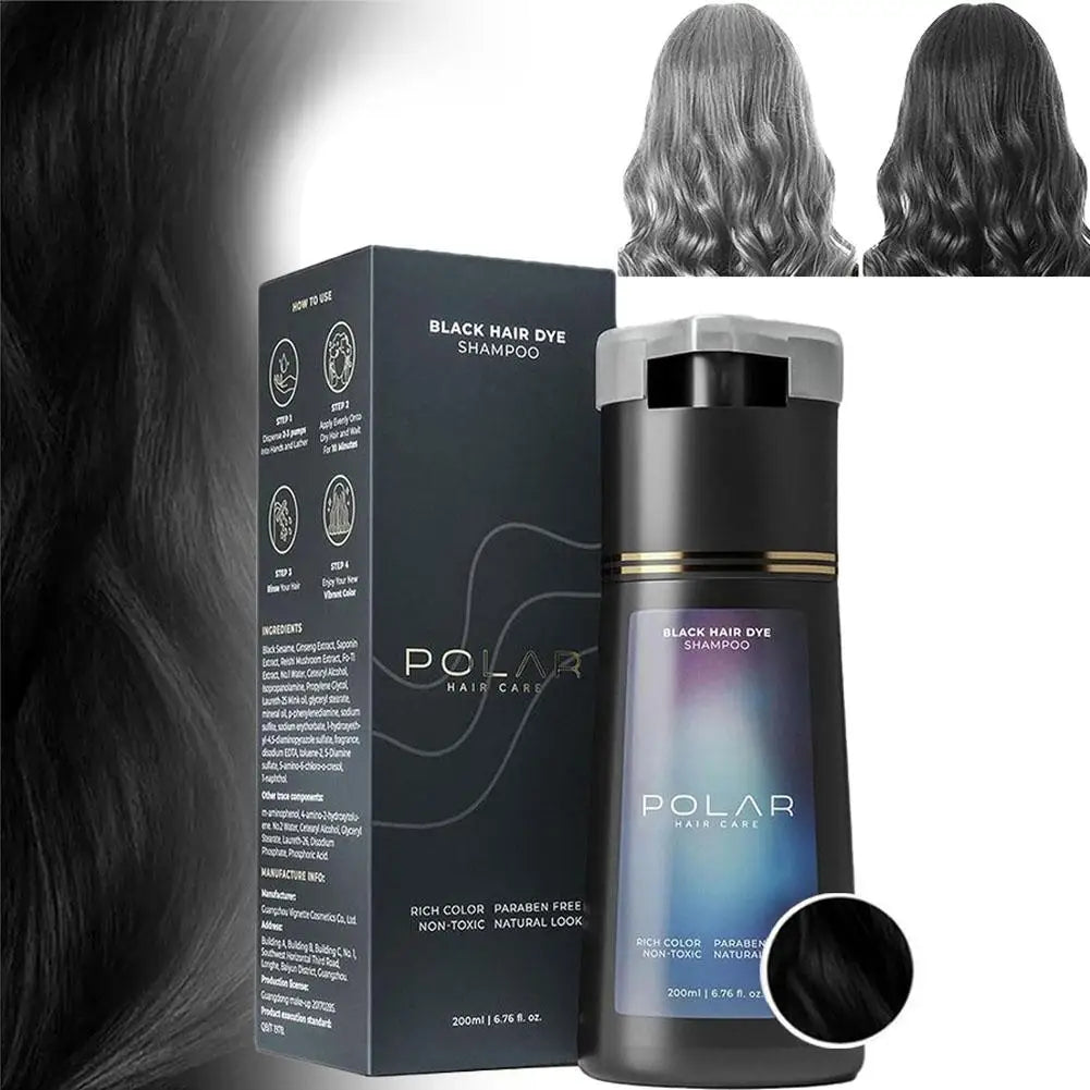 Unisex Natural Semi-Permanent Gray Hair Dye Shampoo 6.8 fl oz