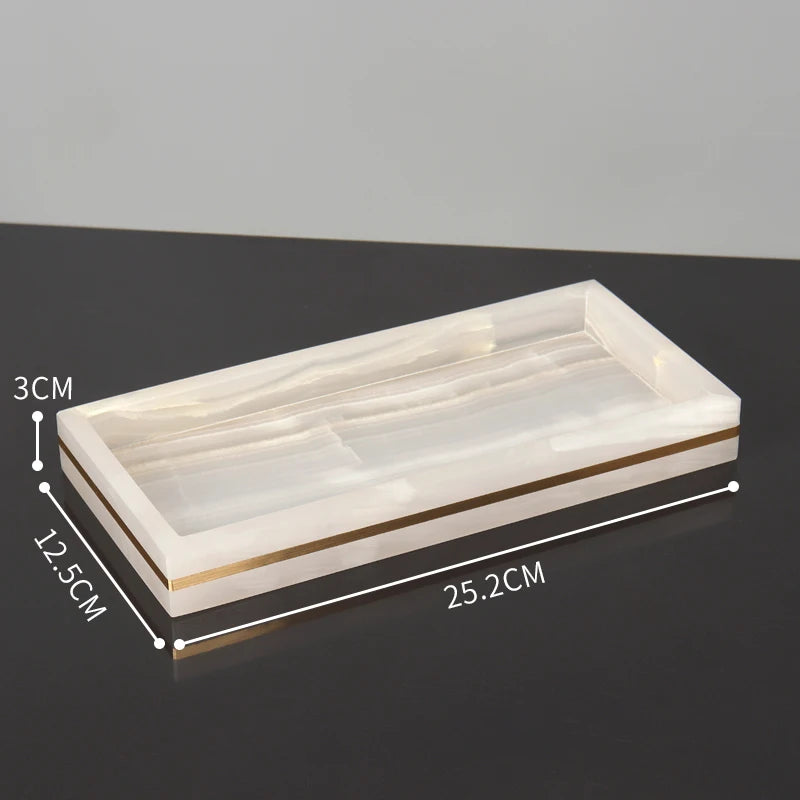 White Onyx Natural Marble Bathroom Accessory Set M28