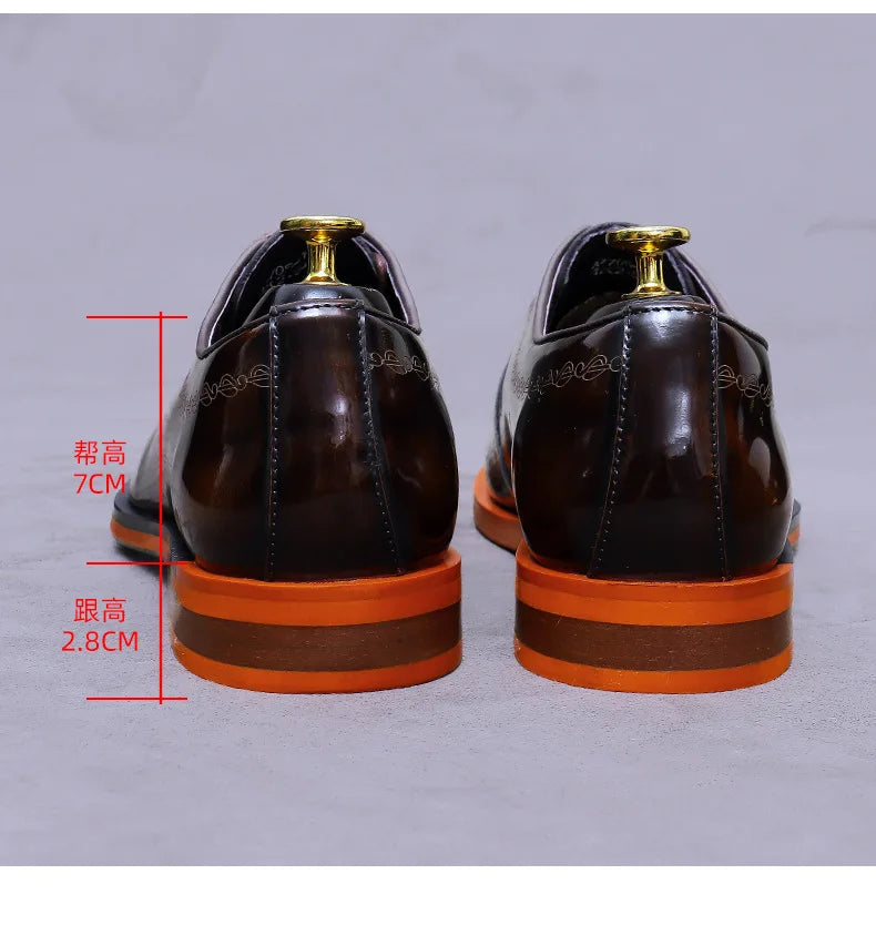 Men's Genuine Leather Low Top Dress Derby Oxfords