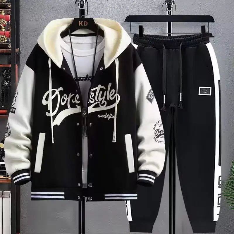 Men's Casual Hooded Sweatshirt and Jogger Pants Tracksuit Set