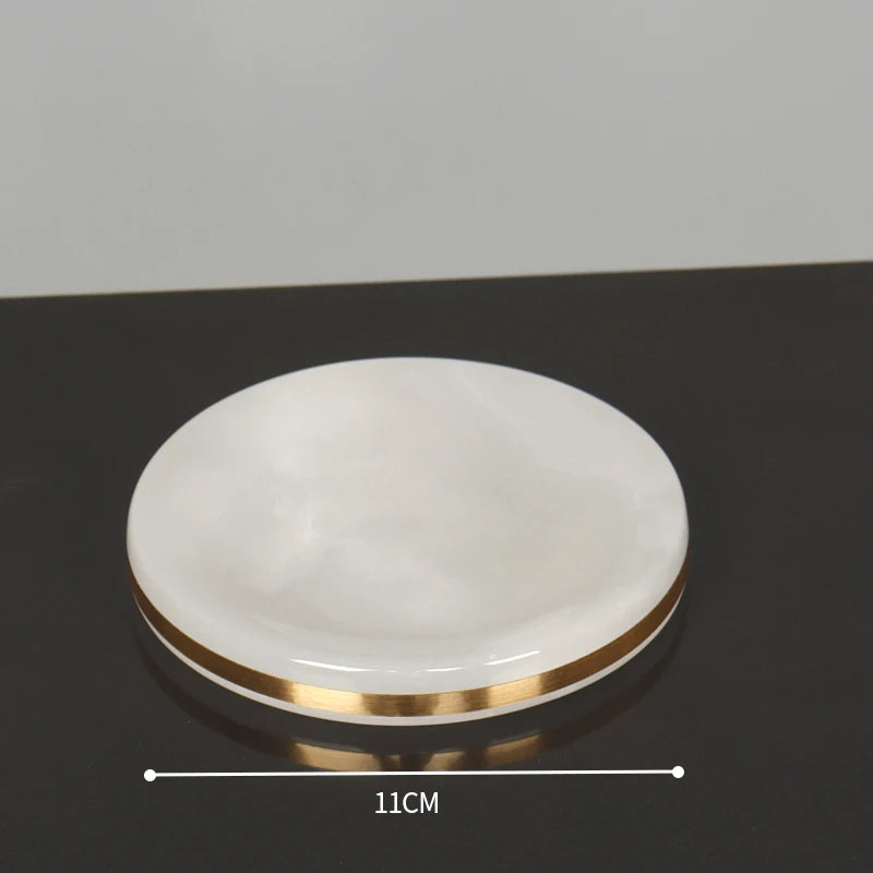 White Onyx Natural Marble Bathroom Accessory Set M28