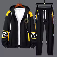 Men's Casual Printed Zip Up Cardigan and Pants Tracksuit Set