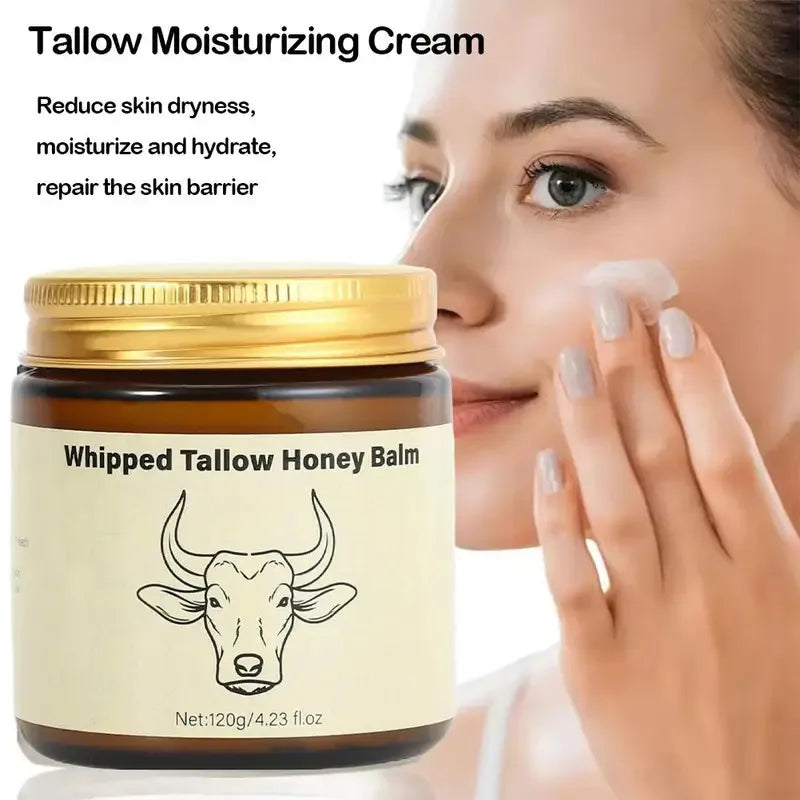 Unisex Beef Tallow & Honey Deep Hydration Moisturizing Face Cream 4.2 oz