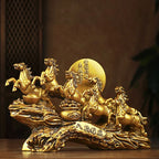 Eight Horses Resin Ornament and Feng Shui Desktop Figurine