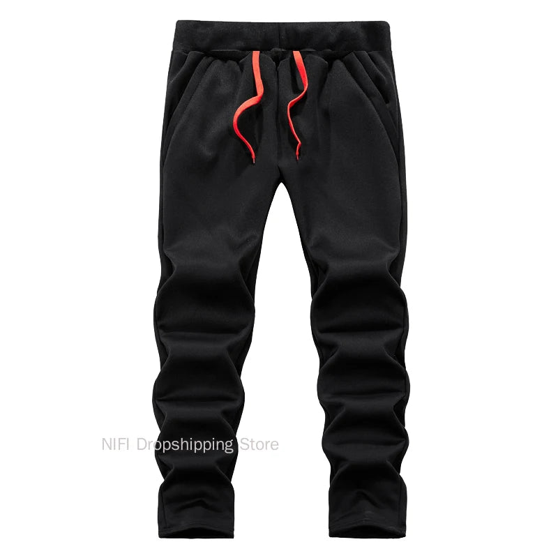 Men's Casual Fleece Zip Hooded Jacket and Pants Set